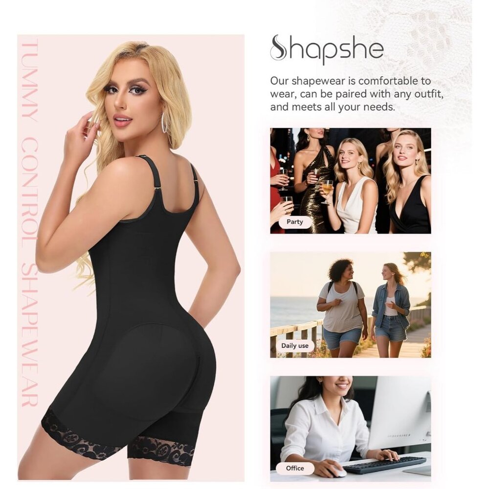 Women's Black Postpartum Body Shaper Tummy Control Shapewear Lifter Bra Zipper - Picture 7 of 7
